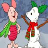 Piglet And Snowman Disney paint by numberrs