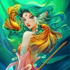 Pisces Zodiac Warrior paint by numbers