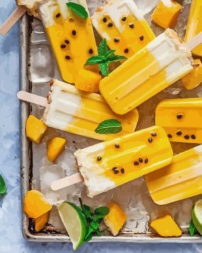 Popsicles Fruit Yellow Flavor paint by numbers