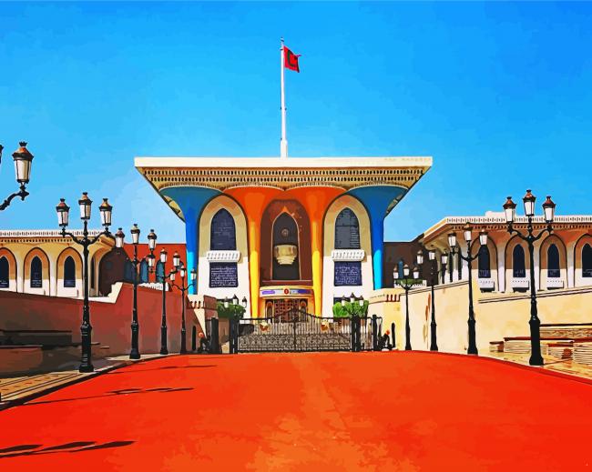 The Al Alam Palace Old Muscat Oman paint-by-numbers