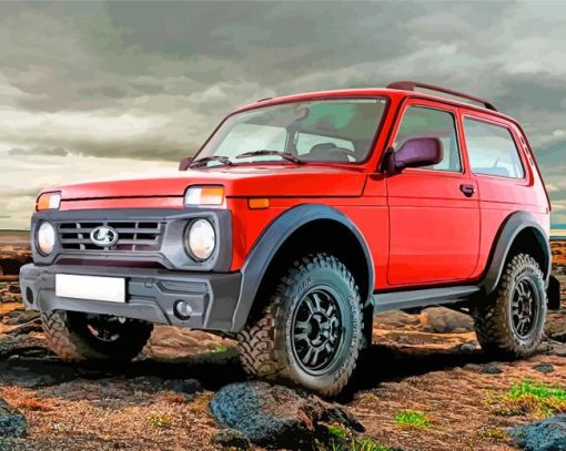 Red Lada paint by numbers