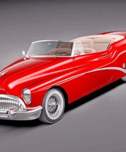Red Buick Skylark Old Car paint by numbers