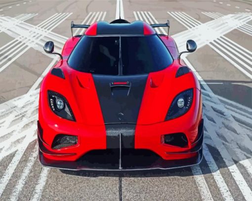 Red Koenigsegg Car paint by numbers