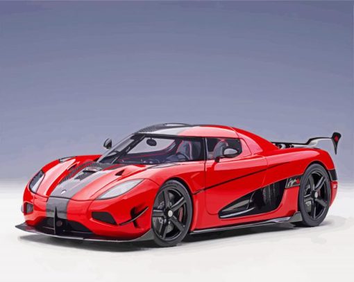 Red Koenigsegg Car paint by number paint by numbers