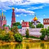 Russia Novodevichy Convent Moscow paint by numbers