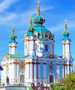 Saint Andrew's Church Kiev Ukraine paint by numbers