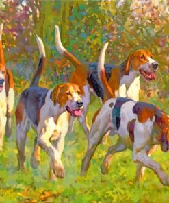 Scent Hound Dogs Runing In The Forest -paint-by-number