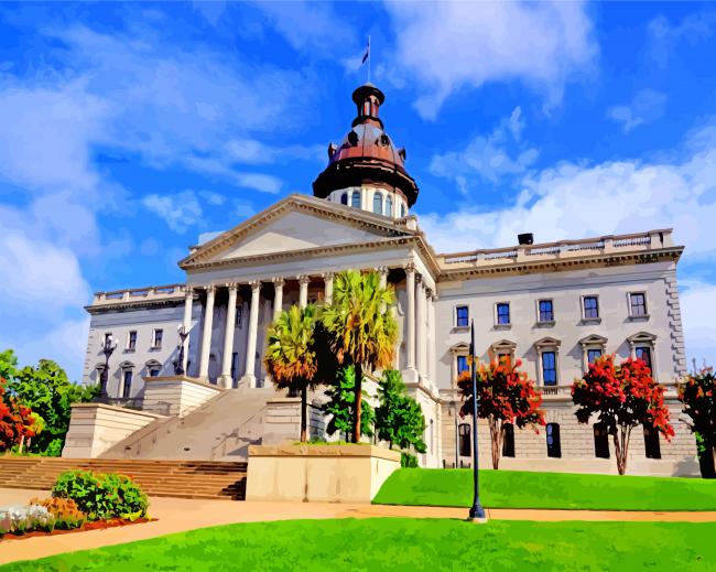 South Carolina State House In Columbia paint-by-numbers