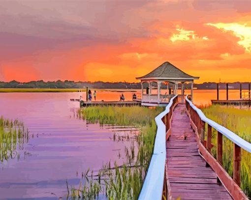 South Carolina Sunset View paint-by-numbers