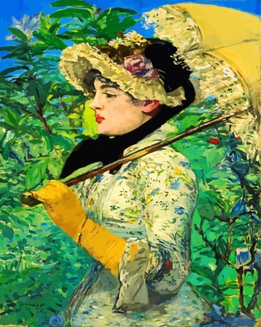 Spring Woman By Manet paint by numbers