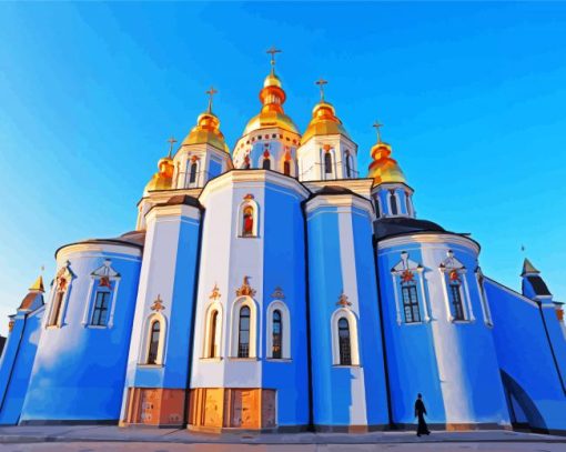 St. Michael's Golden Domed Monastery Kiev paint by numbers