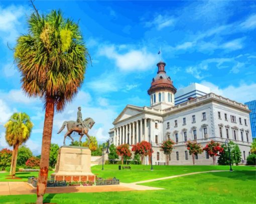 South Carolina State House Columbia USA-paint-by-numbers