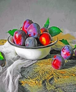 Still Life Plum Fruit paint by numbers