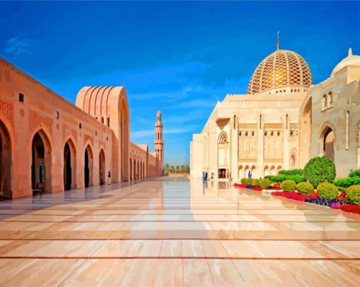 Grand Mosque Sultan Qaboos Oman paint by numbers