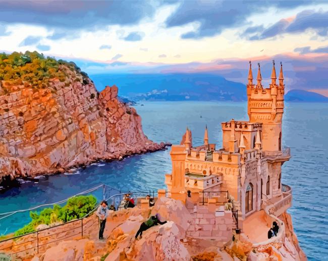 The Swallow's Nest Castle In Gaspra Ukraine paint by numbers