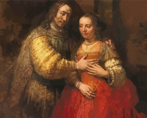 The Jewish Bride Art By Rembrandt paint by numbers
