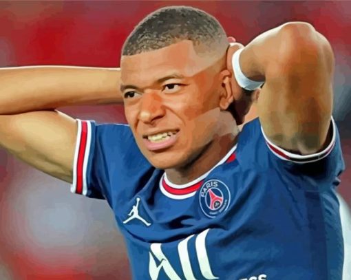The Professional Footballer Kylian Mbappe paint by numbers