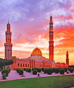 The Vast Sultan Qaboos Grand Mosque Muscat Oman paint by numbers