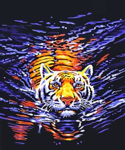 Tiger In Water paint by numbers
