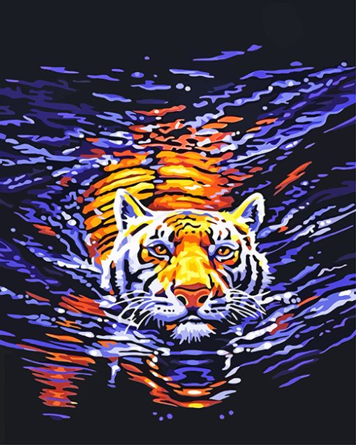 Tiger In Water paint by numbers