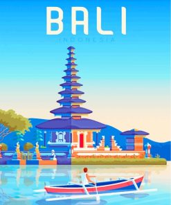 Ulun Danu Temple Poster paint by numbers