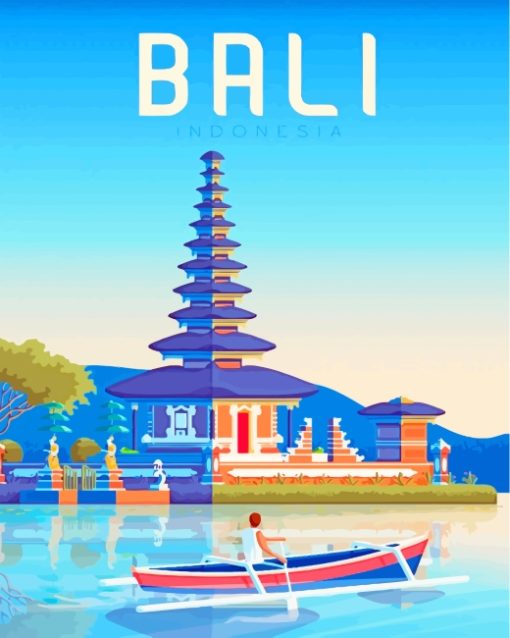 Ulun Danu Temple Poster paint by numbers
