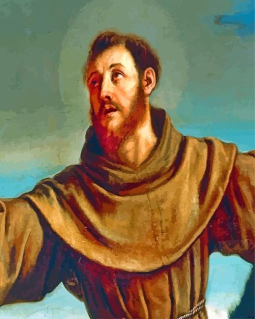Vintage Saint Francis of Assisi paint by numbers