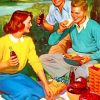 Vintage Family Picnic paint by numbers
