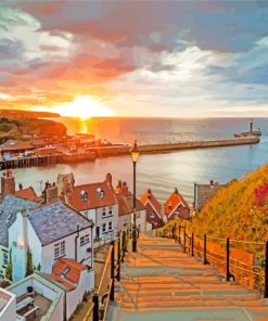 Whitby Harbour paint by number