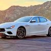White Maserati Car paint by numbers