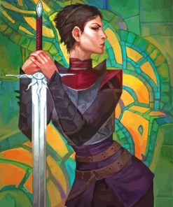Woman And Sword paint by numbers