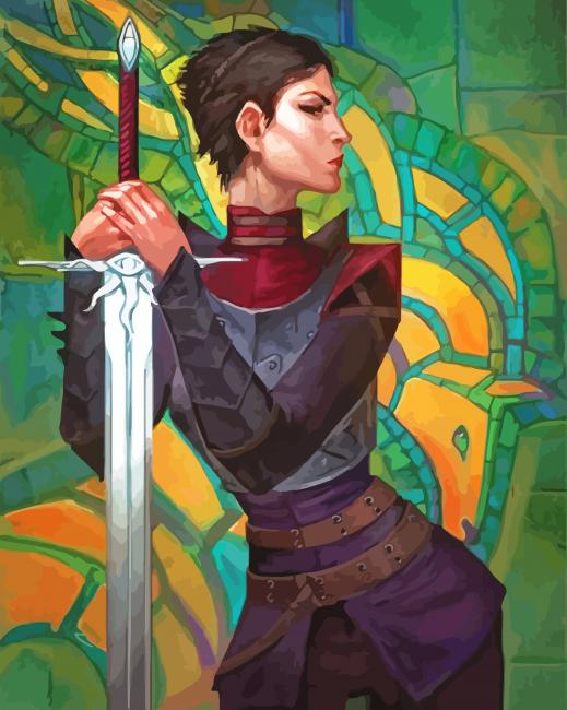 Woman And Sword paint by numbers
