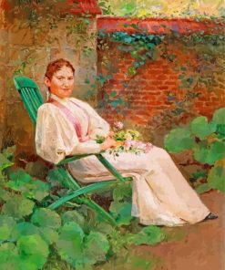 Woman In The garden By Frantisek Dvorak-paint-by-numbers