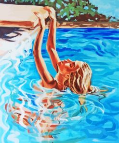 Woman In The Pool paint by numbers