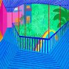 A bigger Interior With Blue Terrace And Garden Hockney paint by numbers