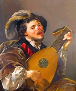 A Man Playing A Lute Hendrick Ter Brugghen paint by numbers