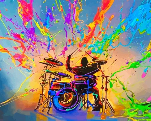 Abstract Colourful Drumspaint by numbers