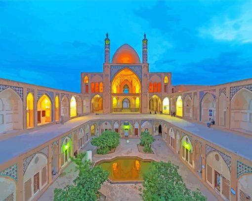 Agha Bozorg Mosque Iran paint by numbers