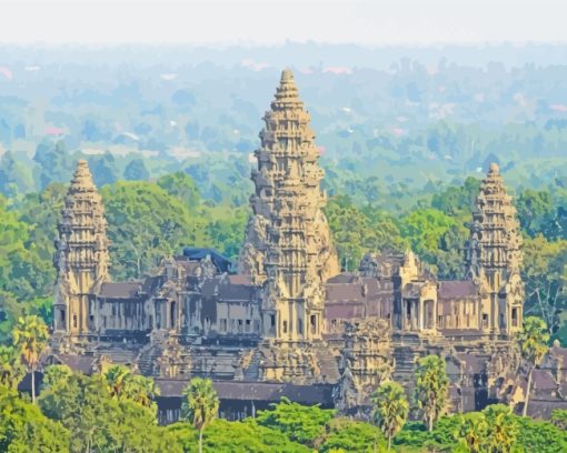 Angor Wat Cambodia Asia paint by numbers