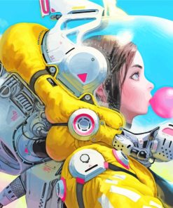 Astronaut Girl Bubblegum paint by numbers