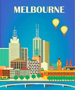 Australia Melbourne Poster paint by numbers