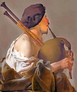 Bagpipe Player Hendrick Ter Brugghen paint by numbers