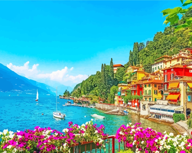 Bellagio Lake Como - Paint By Number - Paint by Numbers for Sale