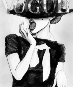 Black And White Vogue Girl paint by numbers