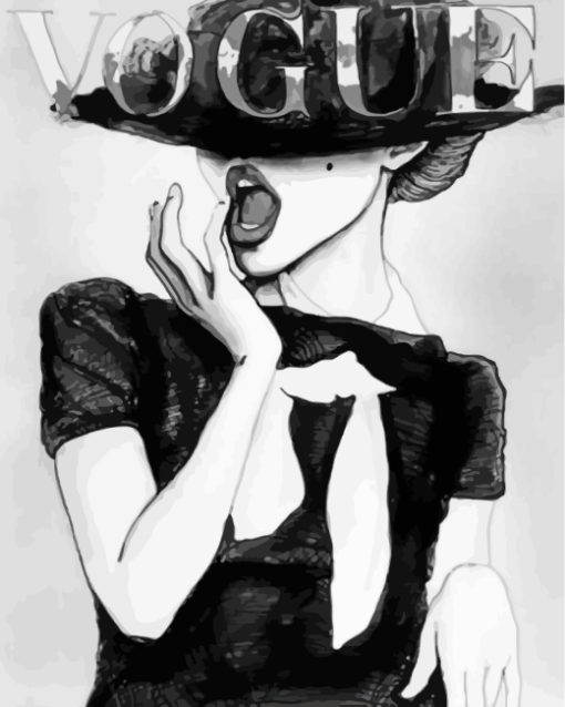 Black And White Vogue Girl paint by numbers