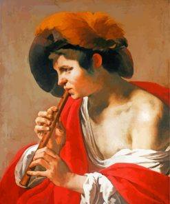 Boy Playing A Recorder Hendrick Ter Brugghen paint by numbers