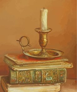 Candle And Books Still Life paint by numbers