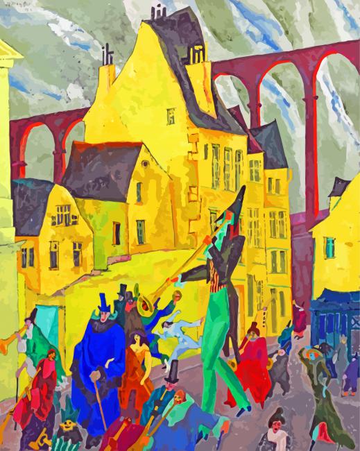 Carnival In Arcueil Lyonel Feininger paint by numbers