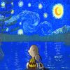Charlie And Snoopy Starry Night paint by numbers