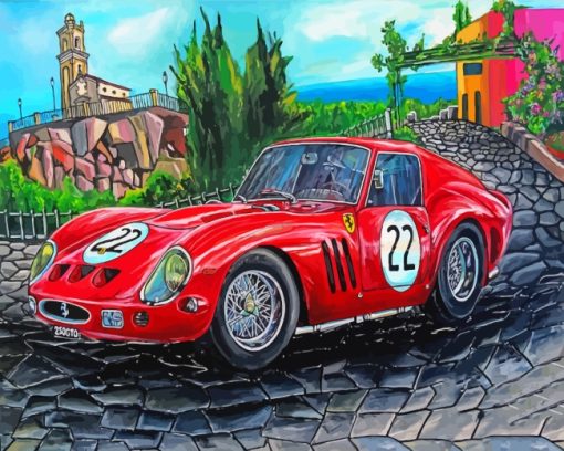 Classic Ferrai Race Car paint by numbers